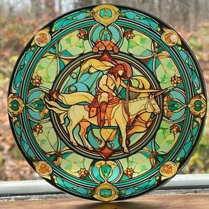 Suncatcher Acrylic Horse Decorative Faux Stained Glass Home Cottage Decor Gift